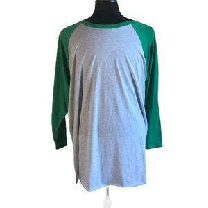 Next Level raglan gray green T-Shirt Sizes XL  3XL
